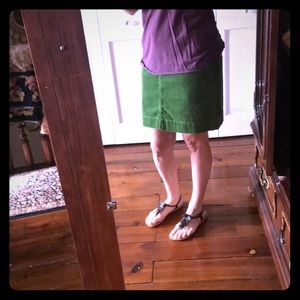 Green Corduroy Miniskirt